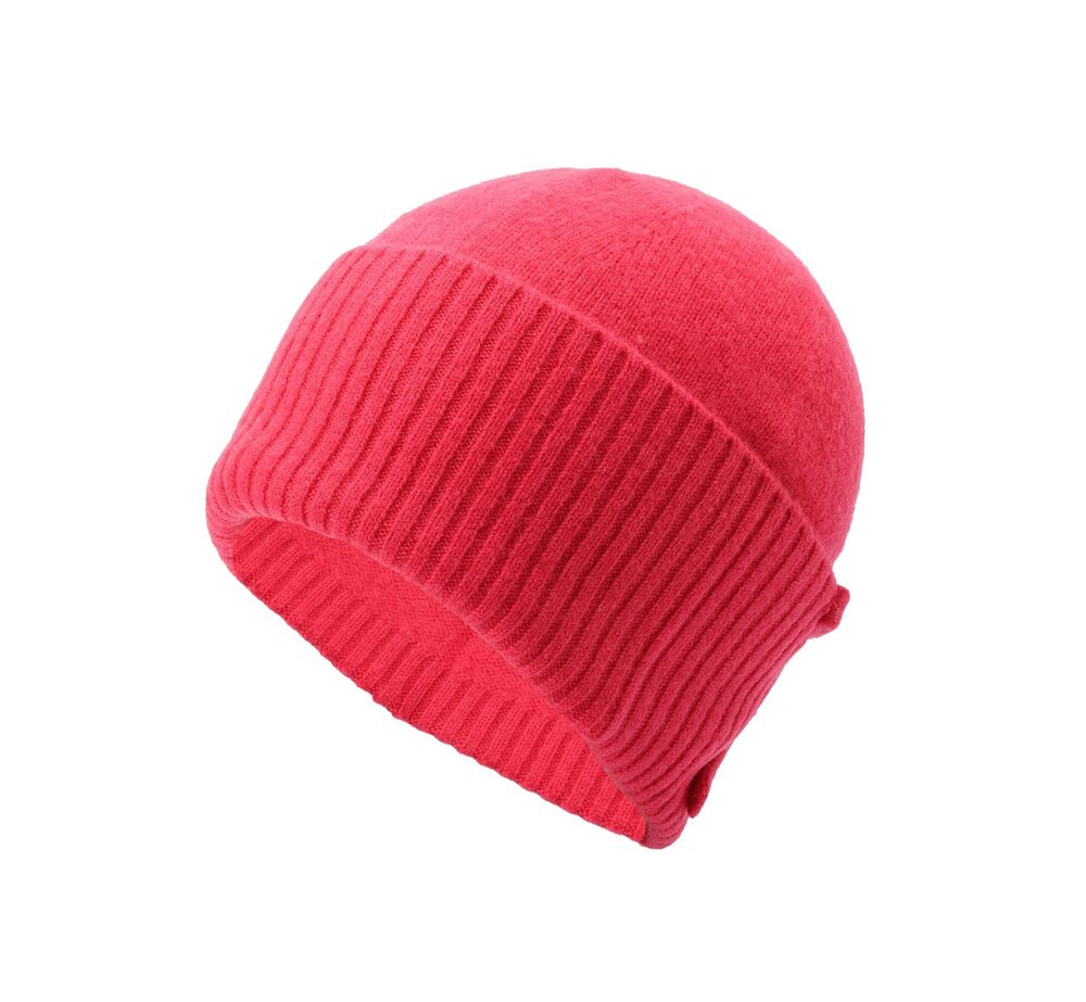 8341 Bow Beanie, Winter Knit Hat, 100% Wool Blend, Heather Grey, Pompom